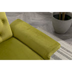 Fauteuil d'appoint capitonné vert olive 32,28 avec pouf