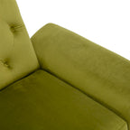Fauteuil d'appoint capitonné vert olive 32,28 avec pouf
