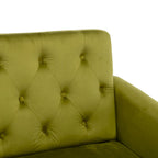 Fauteuil d'appoint capitonné vert olive 32,28 avec pouf