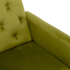 Fauteuil d'appoint capitonné vert olive 32,28 avec pouf