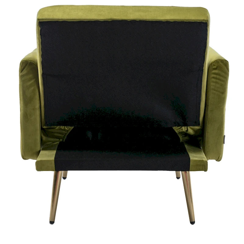 Fauteuil d'appoint capitonné vert olive 32,28 avec pouf