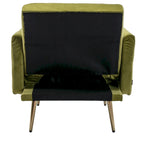 Fauteuil d'appoint capitonné vert olive 32,28 avec pouf
