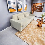 Canapé 3 places moderne 85.63 en velours avec accents dorés et coussins moelleux pour salon