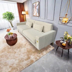 Canapé 3 places moderne 85.63 en velours avec accents dorés et coussins moelleux pour salon