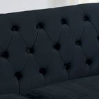 Canapé 3 places chesterfield en velours capitonné avec clous décoratifs