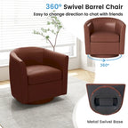 Fauteuil d'appoint pivotant moderne avec pouf pour salon ou chambre à coucher