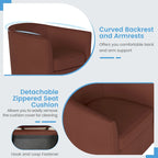 Fauteuil d'appoint pivotant moderne avec pouf pour salon ou chambre à coucher