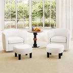 Fauteuil d'appoint pivotant moderne avec pouf pour salon ou chambre à coucher