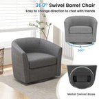 Fauteuil d'appoint pivotant moderne avec pouf pour salon ou chambre à coucher