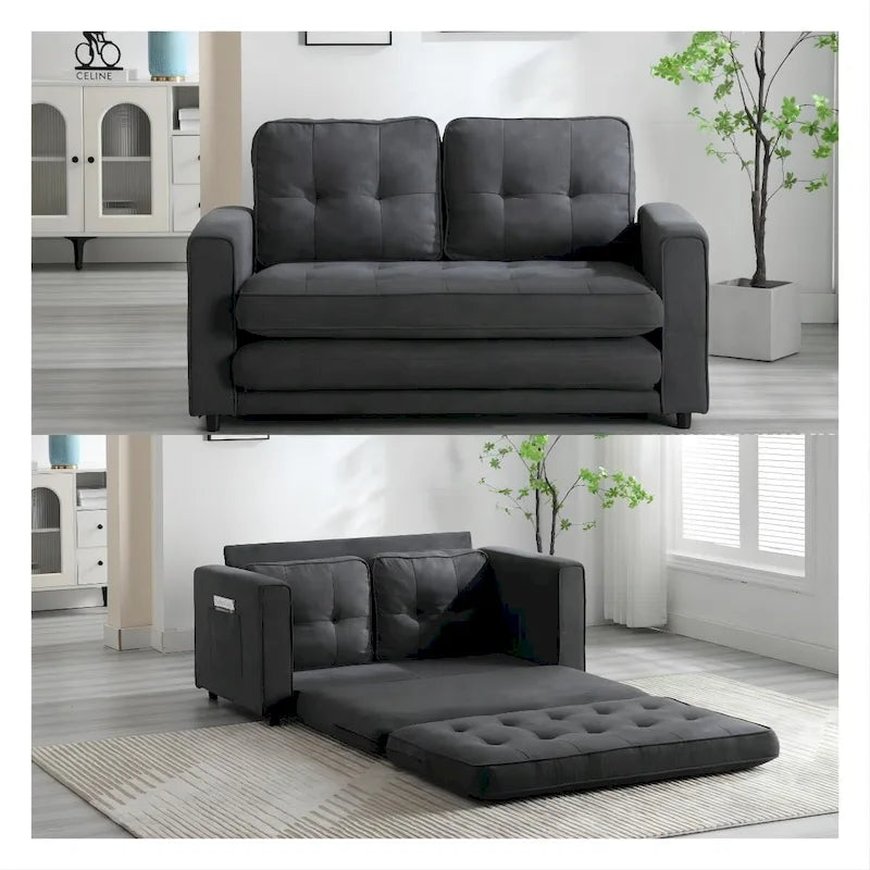 Canapé-lit convertible 3 plis en velours moelleux - 31,10 x 55,00 x 31,00