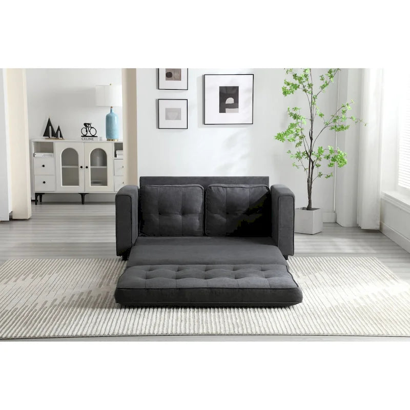 Canapé-lit convertible 3 plis en velours moelleux - 31,10 x 55,00 x 31,00