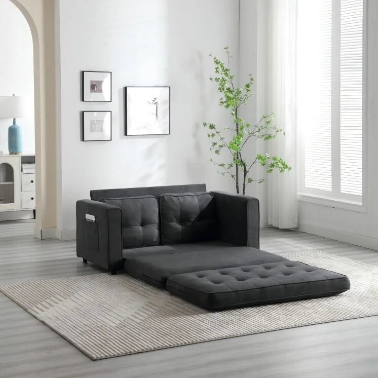 Canapé-lit convertible 3 plis en velours moelleux - 31,10 x 55,00 x 31,00