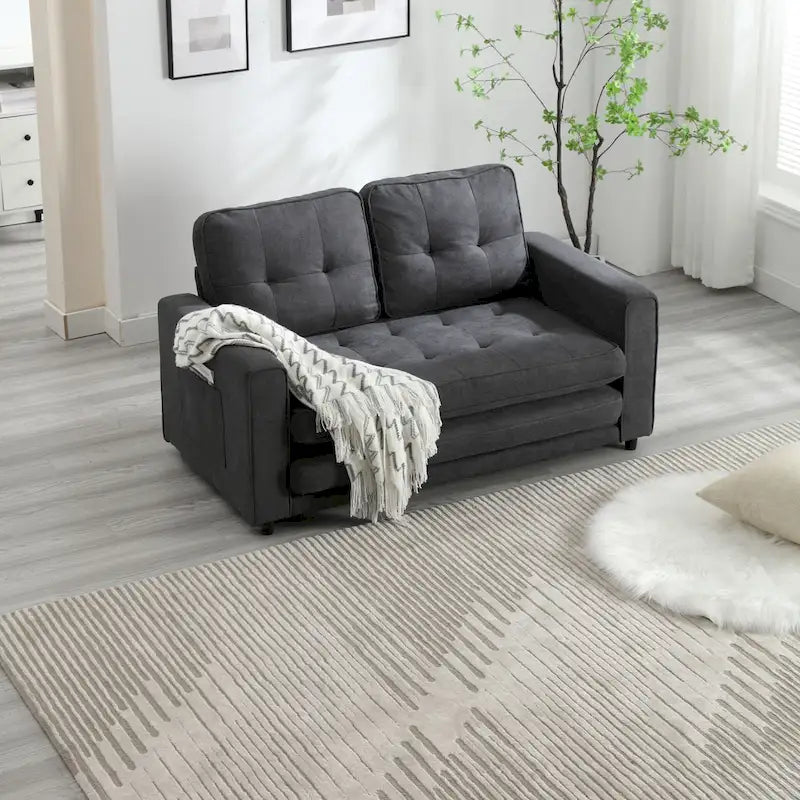 Canapé-lit convertible 3 plis en velours moelleux - 31,10 x 55,00 x 31,00
