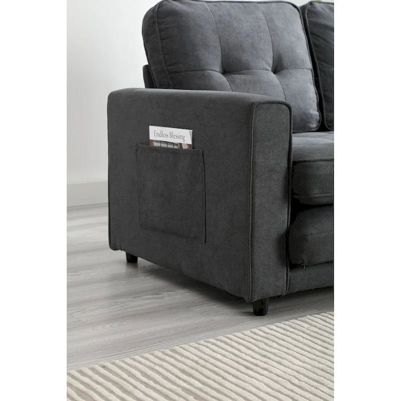 Canapé-lit convertible 3 plis en velours moelleux - 31,10 x 55,00 x 31,00