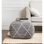 Kirkwood Lake Pouf Ottoman Bleu 22 Pouces - Repose-Pieds Fait à la Main pour Salon, Chambre, Chambre de Bébé, Chambre d'Enfant