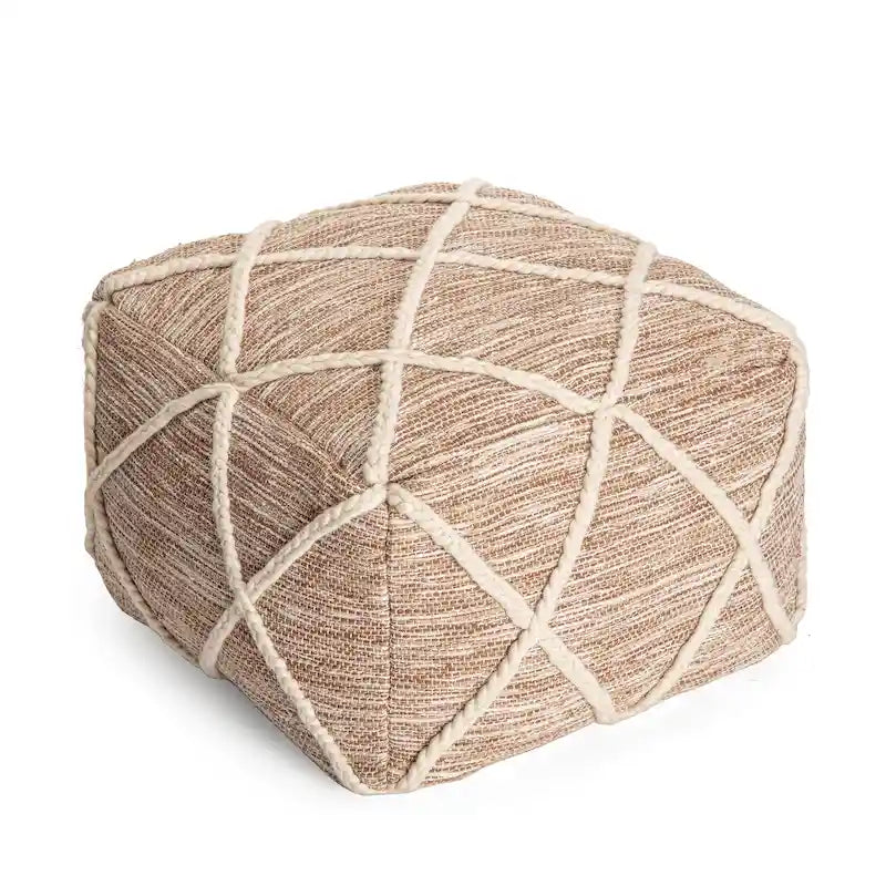 Kirkwood Lake Pouf Ottoman Bleu 22 Pouces - Repose-Pieds Fait à la Main pour Salon, Chambre, Chambre de Bébé, Chambre d'Enfant