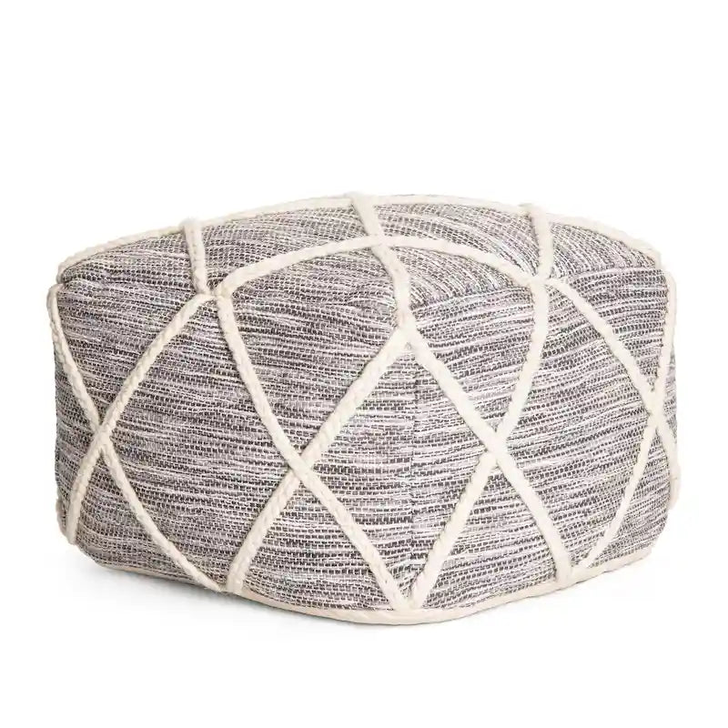 Kirkwood Lake Pouf Ottoman Bleu 22 Pouces - Repose-Pieds Fait à la Main pour Salon, Chambre, Chambre de Bébé, Chambre d'Enfant