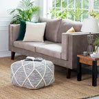 Kirkwood Lake Pouf Ottoman Bleu 22 Pouces - Repose-Pieds Fait à la Main pour Salon, Chambre, Chambre de Bébé, Chambre d'Enfant