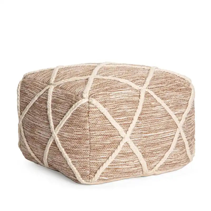 Kirkwood Lake Pouf Ottoman Bleu 22 Pouces - Repose-Pieds Fait à la Main pour Salon, Chambre, Chambre de Bébé, Chambre d'Enfant
