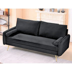 Canapé Villeda 70W en polyester avec accoudoirs carrés