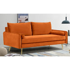 Canapé Villeda 70W en polyester avec accoudoirs carrés