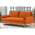 Canapé Villeda 70W en polyester avec accoudoirs carrés
