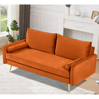 Canapé Villeda 70W en polyester avec accoudoirs carrés