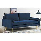 Canapé Villeda 70W en polyester avec accoudoirs carrés