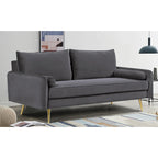 Canapé Villeda 70W en polyester avec accoudoirs carrés