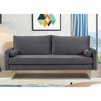 Canapé Villeda 70W en polyester avec accoudoirs carrés