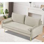 Canapé Villeda 70W en polyester avec accoudoirs carrés