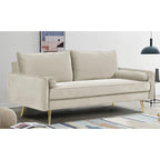Canapé Villeda 70W en polyester avec accoudoirs carrés