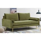 Canapé Villeda 70W en polyester avec accoudoirs carrés