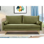 Canapé Villeda 70W en polyester avec accoudoirs carrés