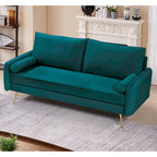 Canapé Villeda 70W en polyester avec accoudoirs carrés