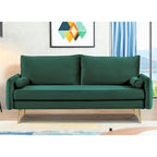 Canapé Villeda 70W en polyester avec accoudoirs carrés