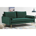 Canapé Villeda 70W en polyester avec accoudoirs carrés