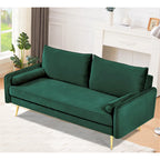 Canapé Villeda 70W en polyester avec accoudoirs carrés