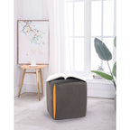 Petit repose-pieds ottoman de 14 po – Pouf ottoman avec siège en velours