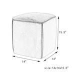 Petit repose-pieds ottoman de 14 po – Pouf ottoman avec siège en velours
