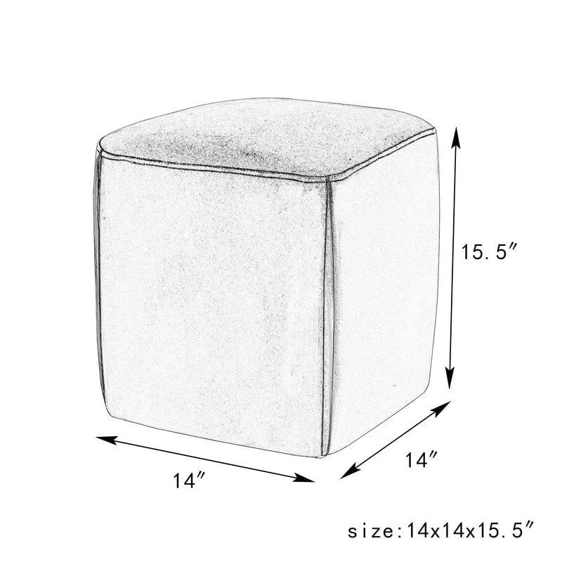 Petit repose-pieds ottoman de 14 po – Pouf ottoman avec siège en velours