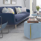 Petit repose-pieds ottoman de 14 po – Pouf ottoman avec siège en velours