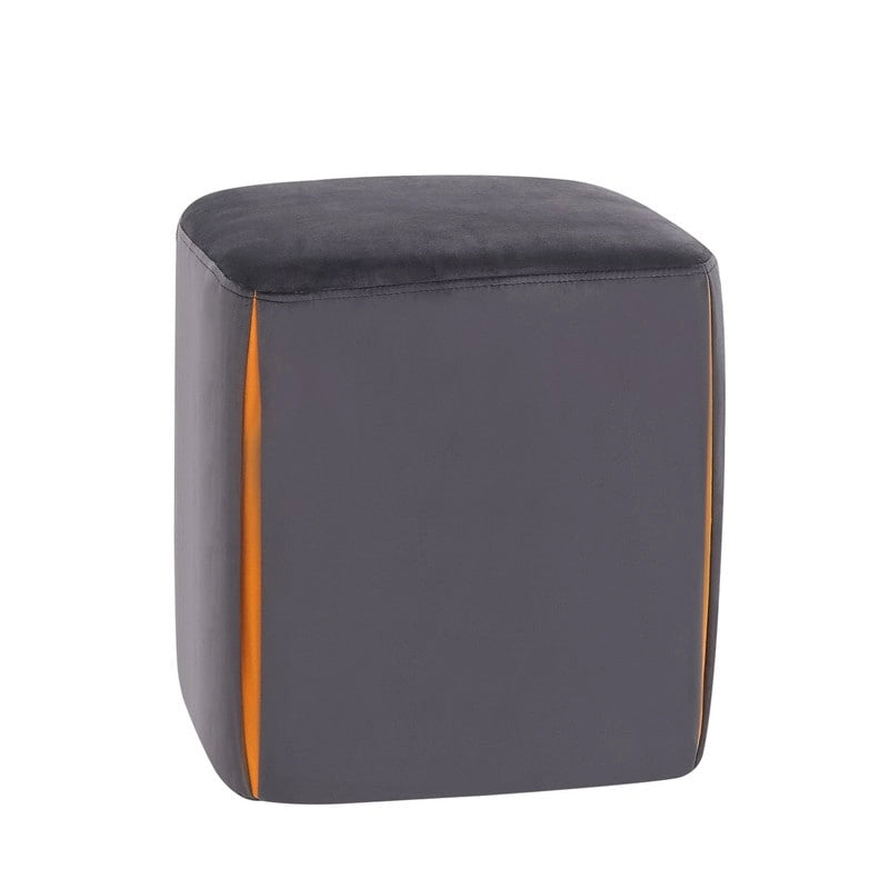 Petit repose-pieds ottoman de 14 po – Pouf ottoman avec siège en velours