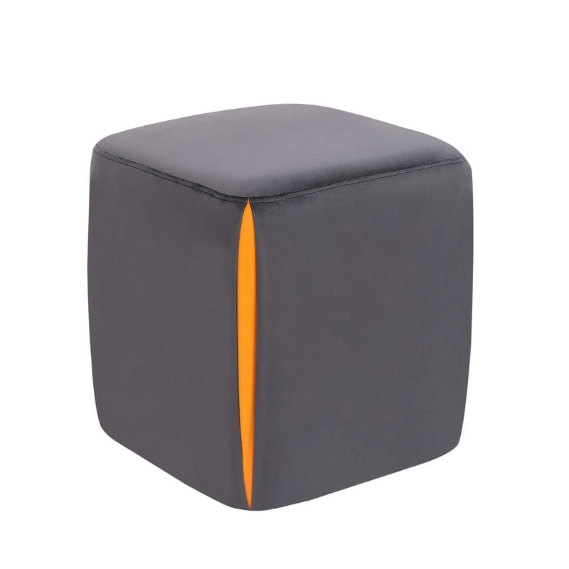 Petit repose-pieds ottoman de 14 po – Pouf ottoman avec siège en velours