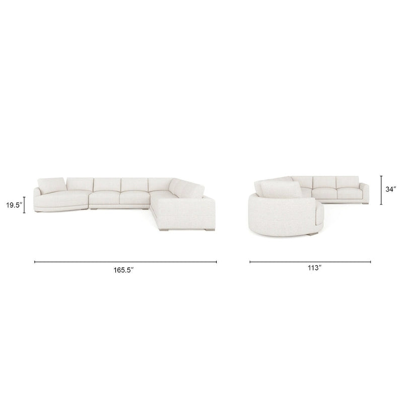 Canapé d'angle modulable Laguna 165,5 avec méridienne