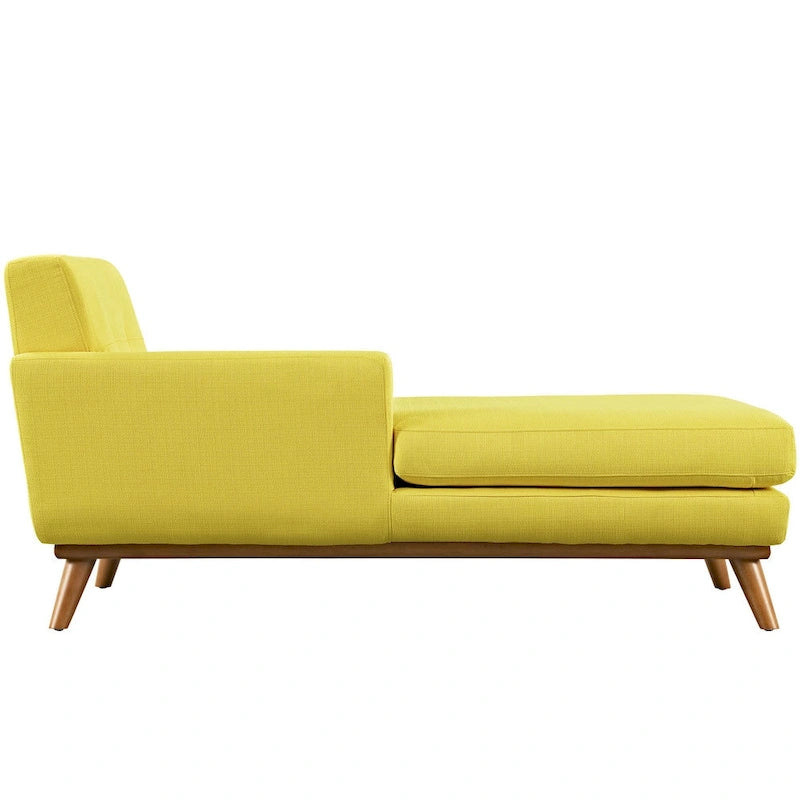 Chaise longue du milieu du siècle à bras gauche