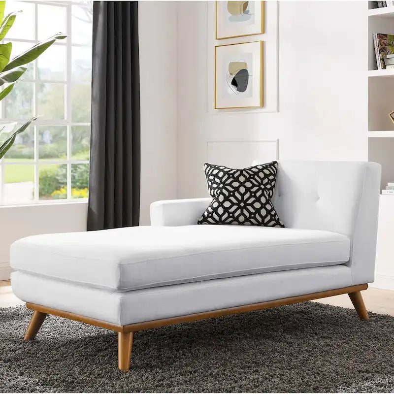 Chaise longue du milieu du siècle à bras gauche