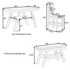 Table de salle à manger en bois hauteur comptoir avec étagère de rangement