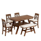 Table de salle à manger en bois hauteur comptoir avec étagère de rangement