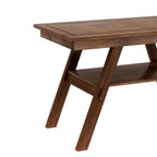 Table de salle à manger en bois hauteur comptoir avec étagère de rangement